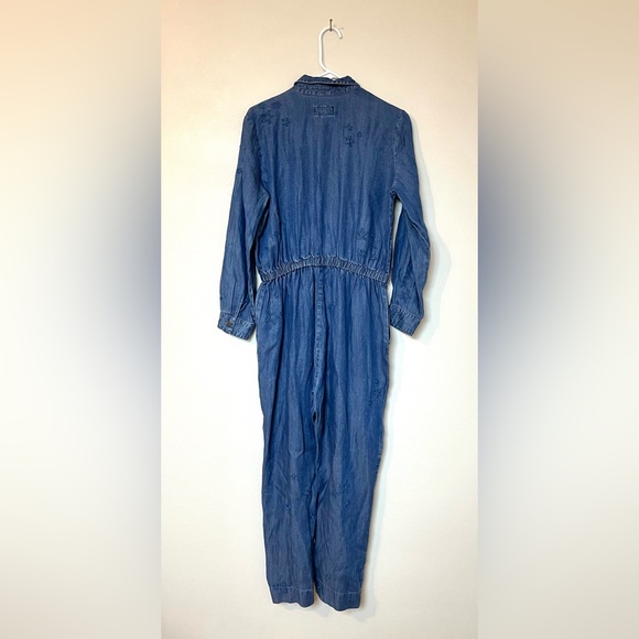 JOHNNY WAS Halley Jumpsuit Denim Blue Embroidered Star Size Small ($310) Western - Picture 5 of 8
